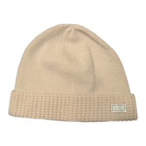 Coach Shimmery White Knit Beanie